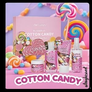🆕️BATH & BODY COTTON CANDY 5 PC BATH SET IN GIFT BOX WITH BATH SPONGE